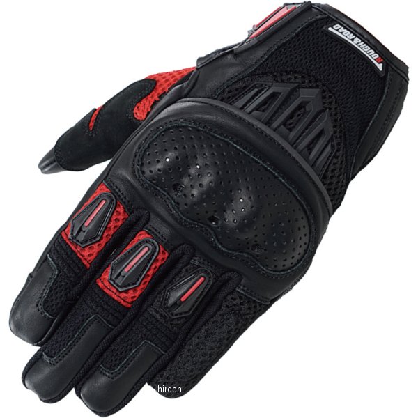 春夏モデル プロテクションエアスルーグローブ 黒/赤