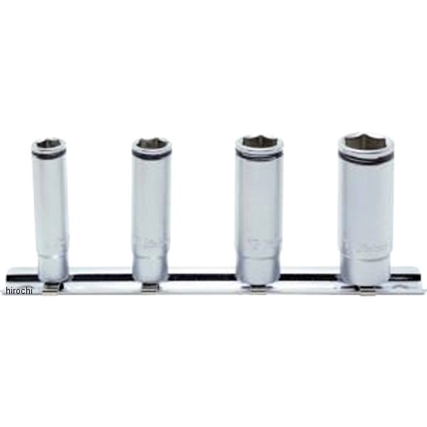 Ko-ken 1/4"(6.35mm)SQ. ナットグリップディープソケットレールセット 4ヶ組