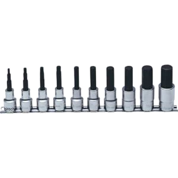 Ko-ken 1/2"(12.7mm)SQ. ヘックスビットソケットレールセット 全長60mm 10ヶ組
