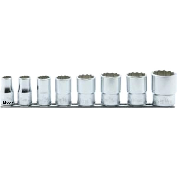 Ko-ken 1/2"(12.7mm)SQ. 6角BSWソケット(英国規格ソケット)レールセット 8ヶ組