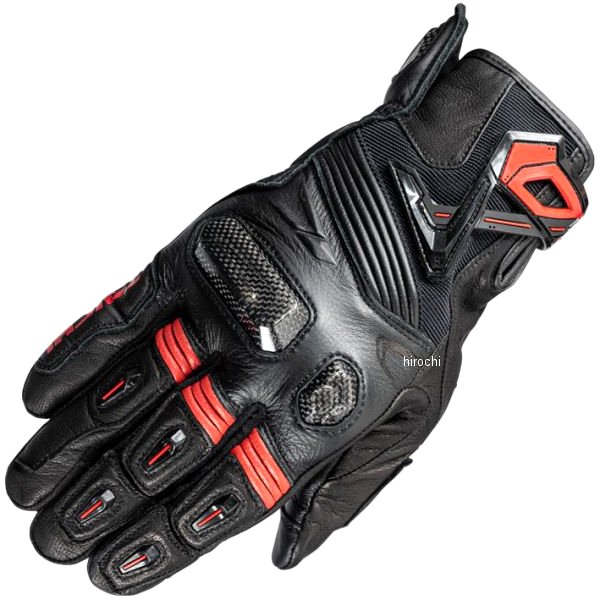 ラプター レザーグローブ 黒/黒/赤