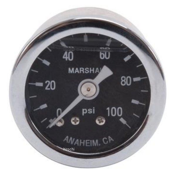 Russell パフォーマンス 100 psi 燃圧計 (Liquid-filled)