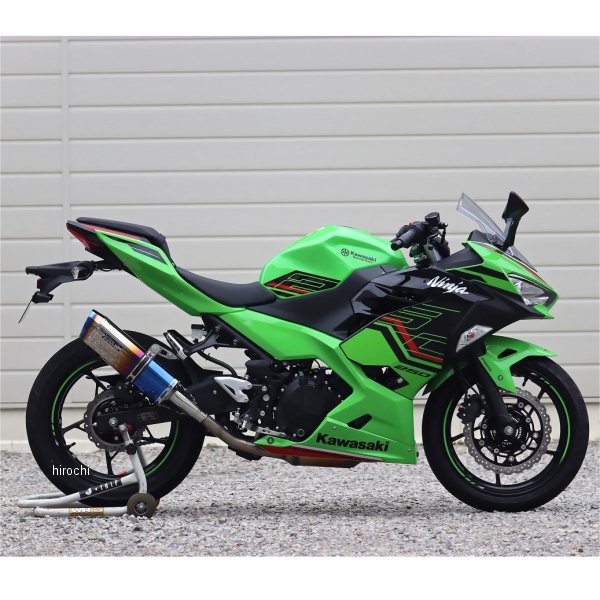 スリップオンマフラー SS-OVAL JMCA認証 18年以降 Ninja400 焼き色チタン