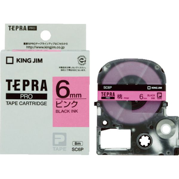 テプラPROテ-プカ-トリッジ 幅6mm ピンク