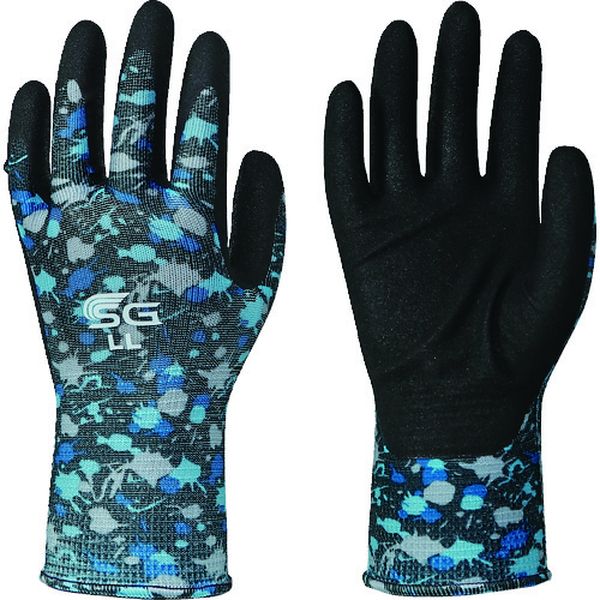 ニトリルゴム背抜き手袋 SG-A025 ペイントブラック LL