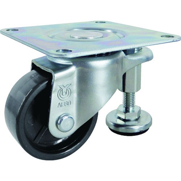 アジャスター付キャスター自在60径強化ナイロン車