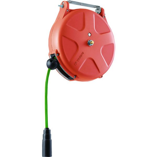 導電エアーホースリール 内径6.5mm×10m オレンジ