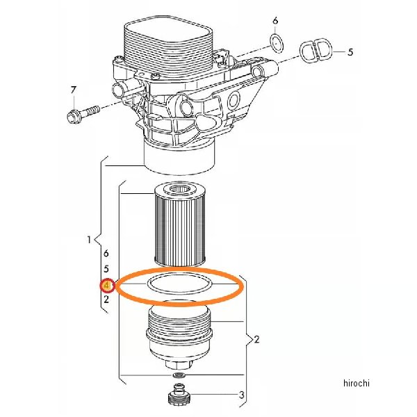 E96 S96 専用 カバー用 K&Pオイルフィルター純正Oリング 1本