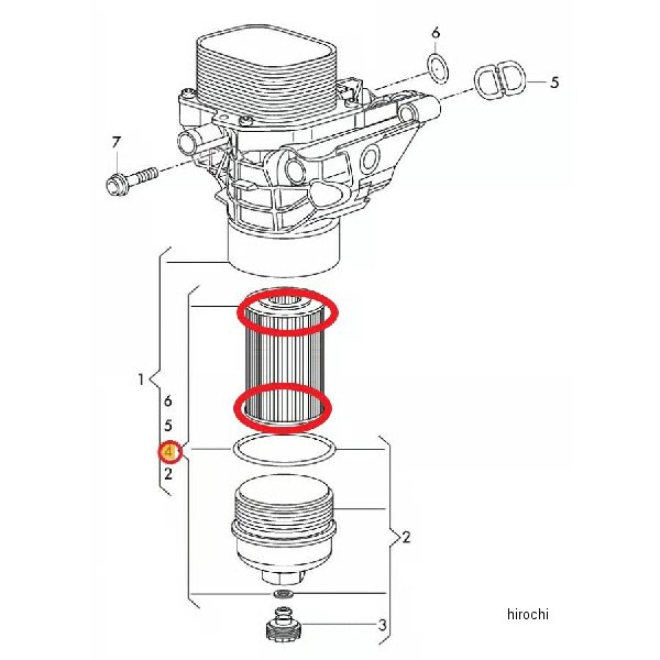 E96 S96 専用 フィルター用 K&Pオイルフィルター純正Oリング 2本