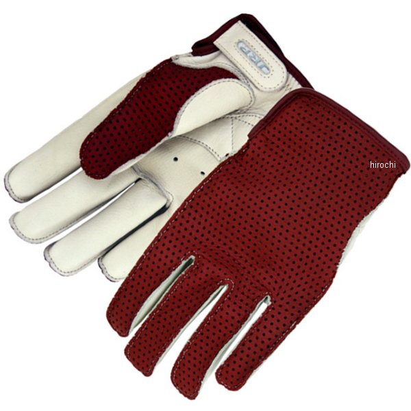STM  レザーグローブ メッシュ ワイン/アイボリー