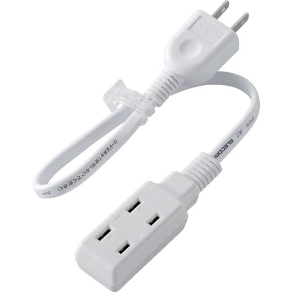 超小型モバイルタップ 3個口 0.3m ホワイト