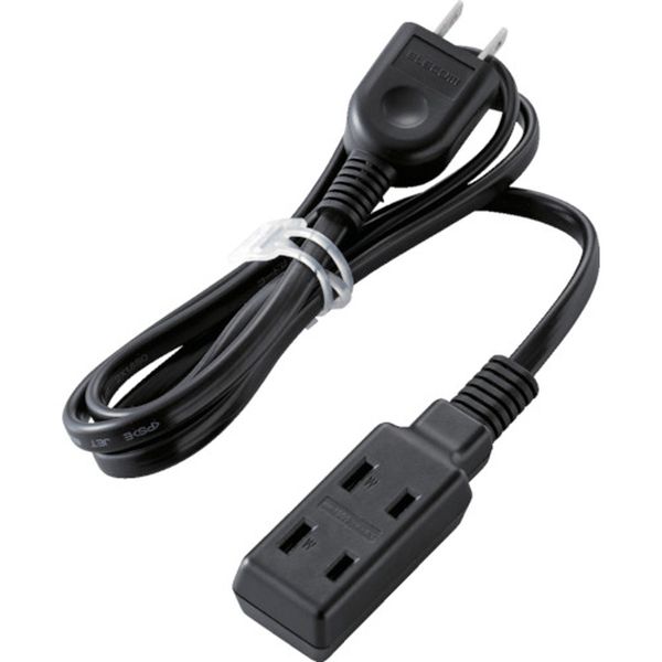 超小型モバイルタップ 3個口 1m ブラック