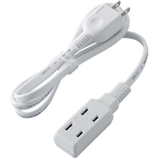 超小型モバイルタップ 3個口 1m ホワイト