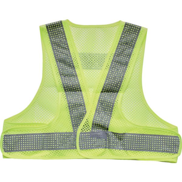 トラスコ中山 TRUSCO メッシュ安全ベスト ショート丈 イエロー＊シルバー 着丈420mm