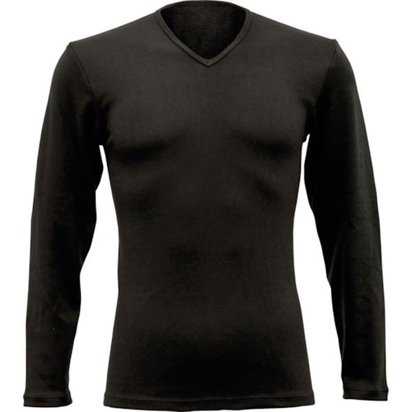 サーモワン Vネック長袖 メンズ/BLK(L)