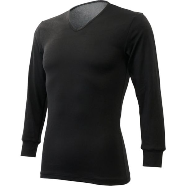 TO26100013 326-8147  サーモワン Vネック9部丈袖 メンズ/BLK(XL)