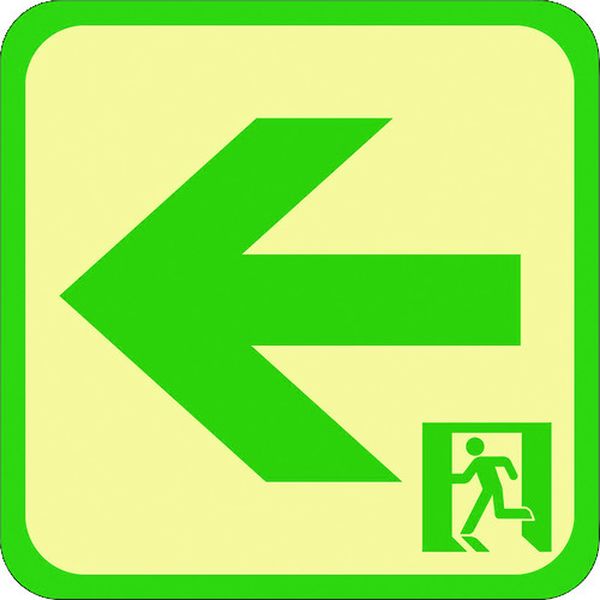 蓄光路面標示ノンスリップシート(高耐久)300X300 矢印L5