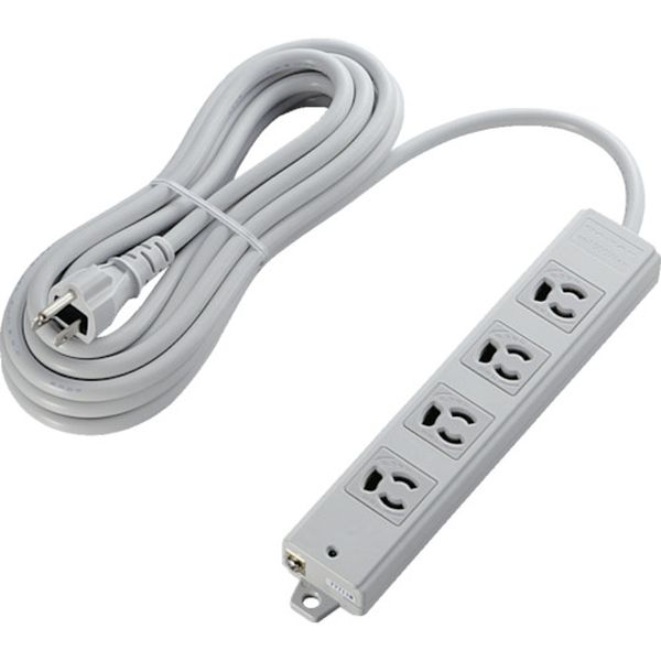 RoHS対応 3P 抜け止 マグネット 4個口 5.0m ホワイト