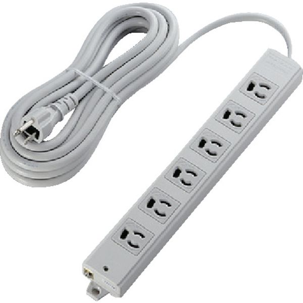 RoHS対応 3P 抜け止 マグネット 6個口 5.0m ホワイト