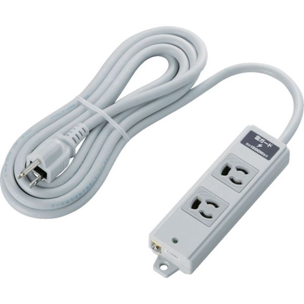 RoHs準拠 抜け止 3P 2個口 雷ガード マグネット 3m グレー