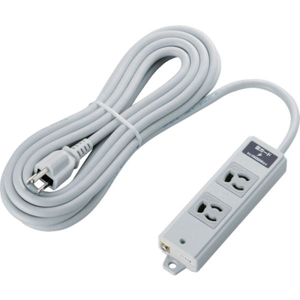 RoHs準拠 抜け止 3P 2個口 雷ガード マグネット 5m グレー