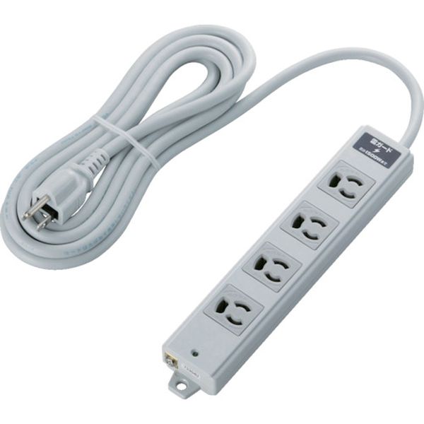 RoHs準拠 抜け止 3P 4個口 雷ガード マグネット 3m グレー