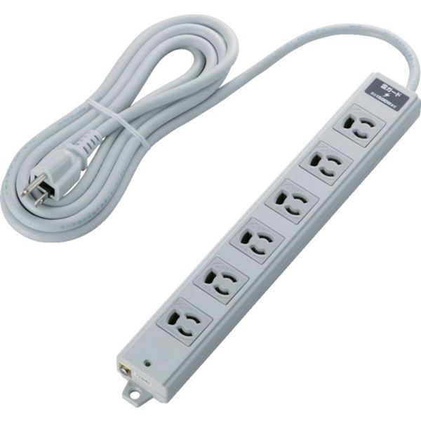 RoHs準拠 抜け止 3P 6個口 雷ガード マグネット 3m グレー