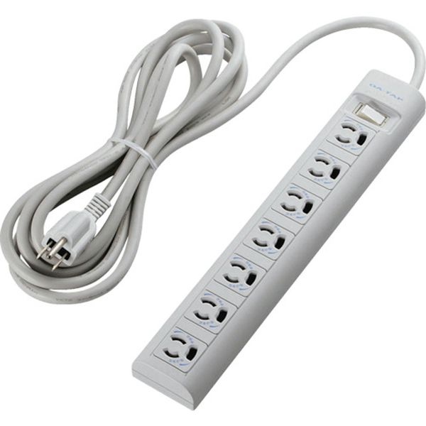 OAタップ 3P 7個口 マグネット 抜け止め スイッチ 簡易 3m