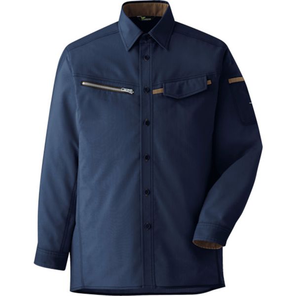 ベルデクセル 男女ペア 交織ストレッチシャツ VES2537上 S