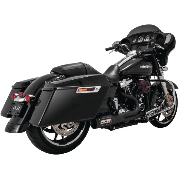 フルエキゾーストマフラー 17年-22年 ハーレー ツーリング HO 2-1 黒