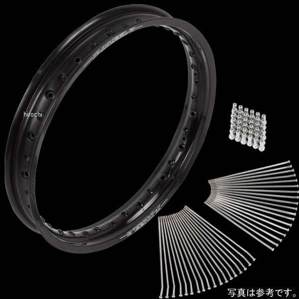 ズィーウィール Z-WHEEL アルミニウムリムセット フロント 20年以降 KLX230、KLX230R リム 黒/ニップル 緑