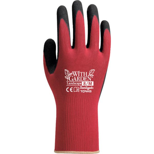 W595S 364-4697 ニトリル背抜き手袋 WITHGARDENランドスケープ バーガンディ 7/S