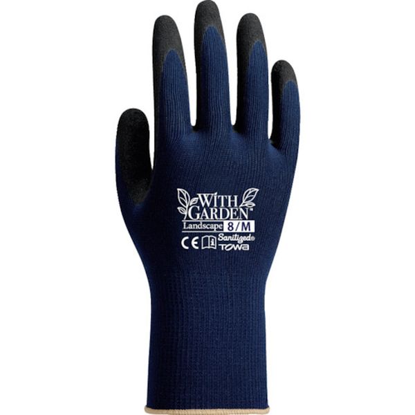 W596S 364-4695 ニトリル背抜き手袋 WITHGARDENランドスケープ ネイビー 7/S