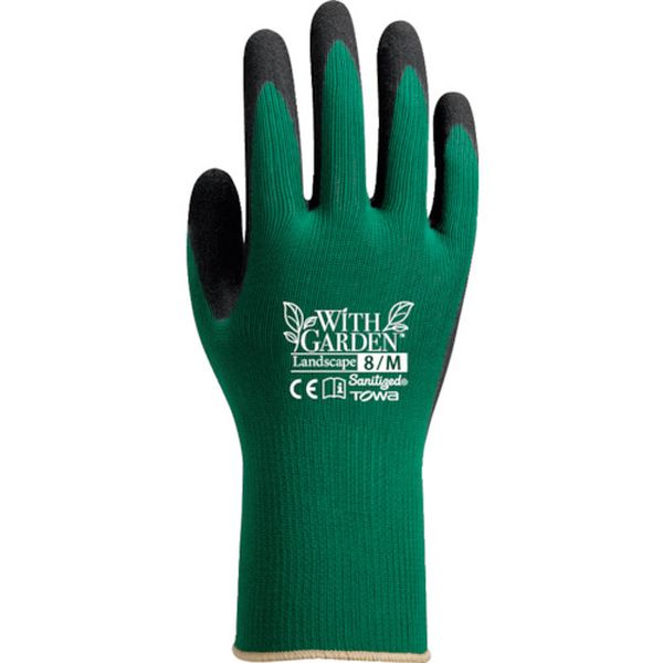 W597M 364-4689 ニトリル背抜き手袋 WITHGARDENランドスケープ フォレストグリーン 8/M