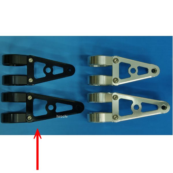 ヘッドライトステー Aタイプ フォーク径φ36用 ロング 黒