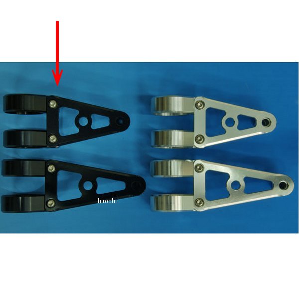 ヘッドライトステー Aタイプ フォーク径φ36用 ショート 黒