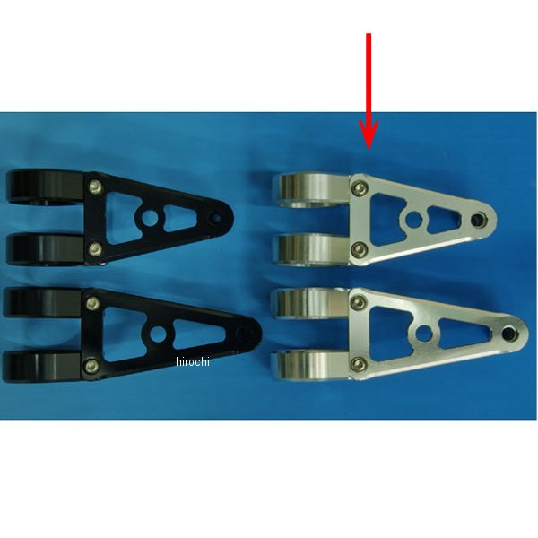 ヘッドライトステー Aタイプ フォーク径φ38用 ショート シルバー