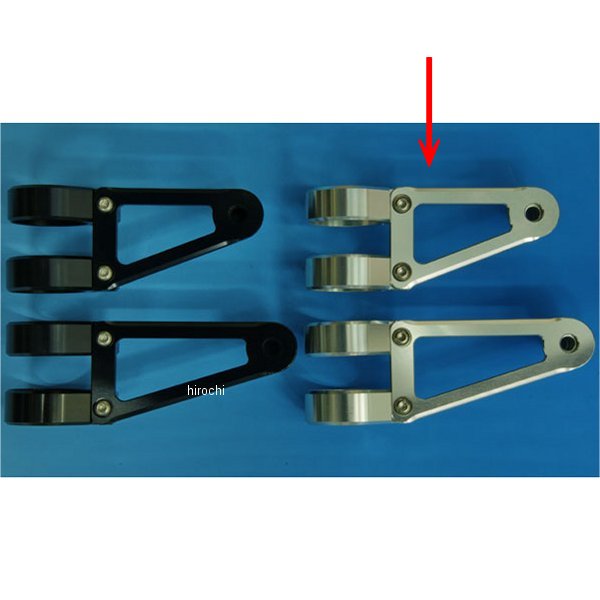 ヘッドライトステー Fタイプ フォーク径φ38用 ショート シルバー