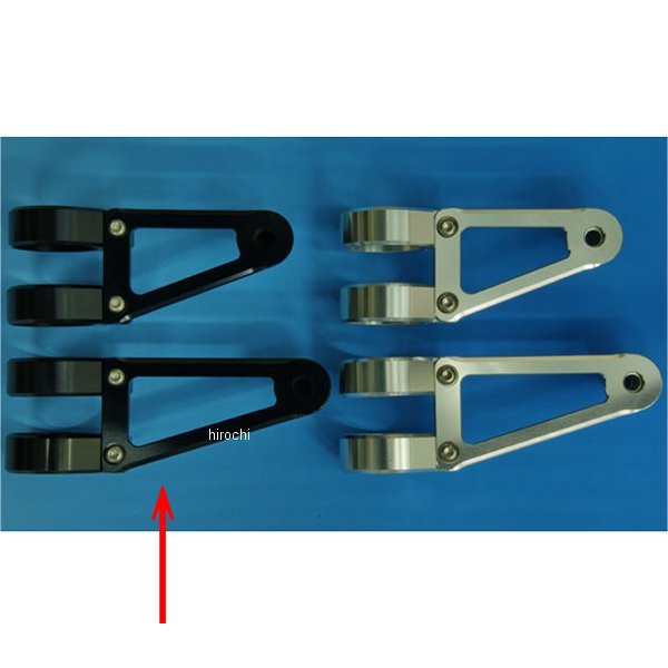 ヘッドライトステー Fタイプ フォーク径φ43用 ロング 黒