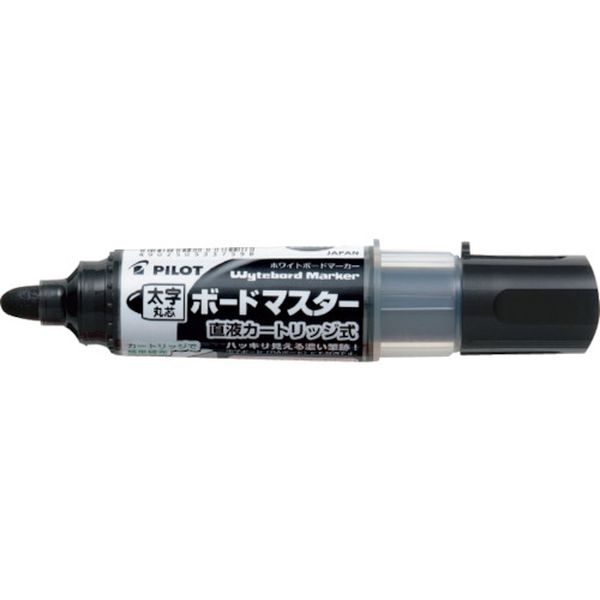 WMBM18BMB 370-1412 ホワイトボードマーカー ボードマスター 太字丸芯 ブラック