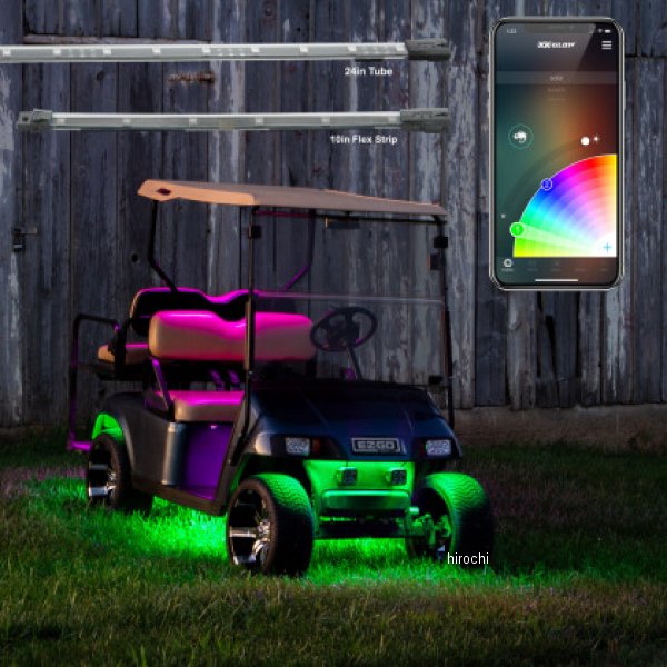 XK Glow LED ゴルフカート Accent Light Kits XKクローム Smartphone App