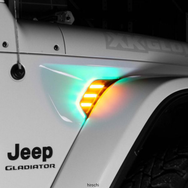 XK Glow XKクローム JEEP Air Vent Light Light RGB + アンバー ターンシグナル &Running