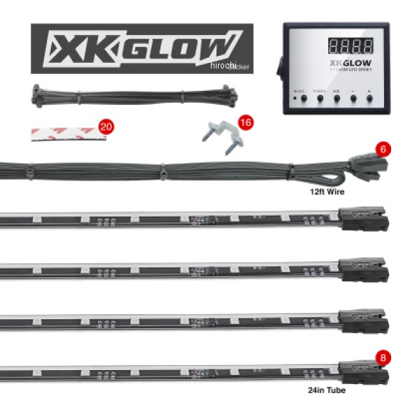 XK Glow 3 Million Color  LED Accent Light Car/Truck Kit 8x24In Tubes