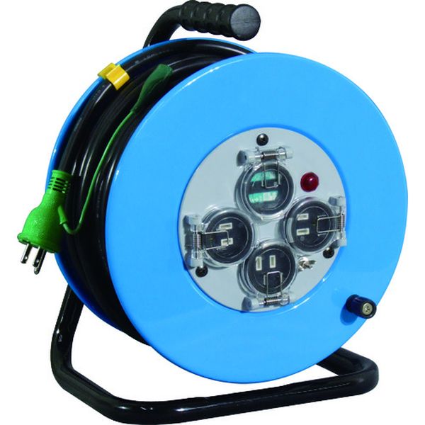 XWEB33S 電工ドラム 防雨防塵型 フラットドラム 100V 温度センサー付 漏電保護専用ブレーカー付 30m