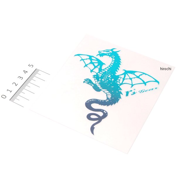 ワイバンステッカー ラージ 縦116mm×横102mm ブルーグラデーション