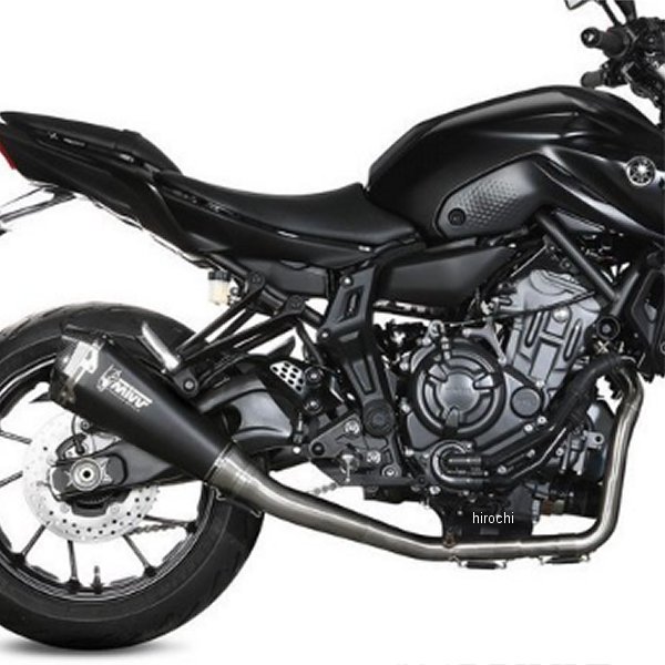 フルエキゾーストマフラー 触媒なし ハイポジション 14年-20年 MT-07 ブラックステンレス