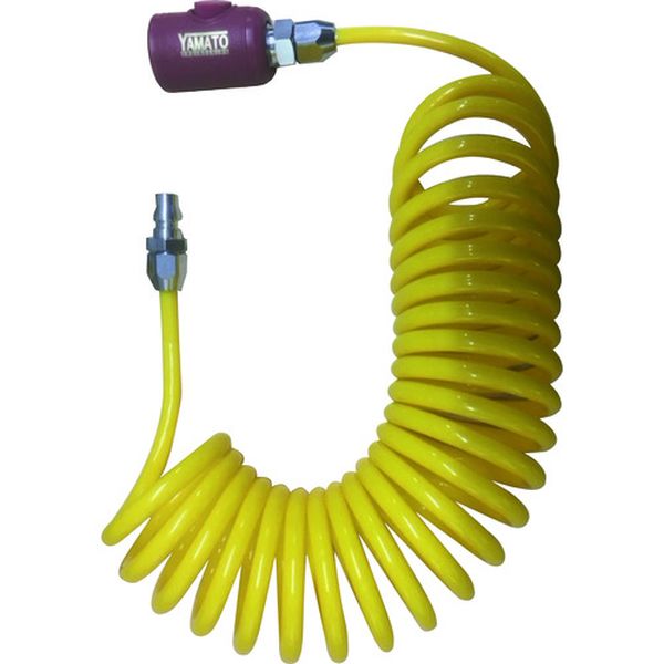 スパイラルエアホース(ボタン式カップリング付)