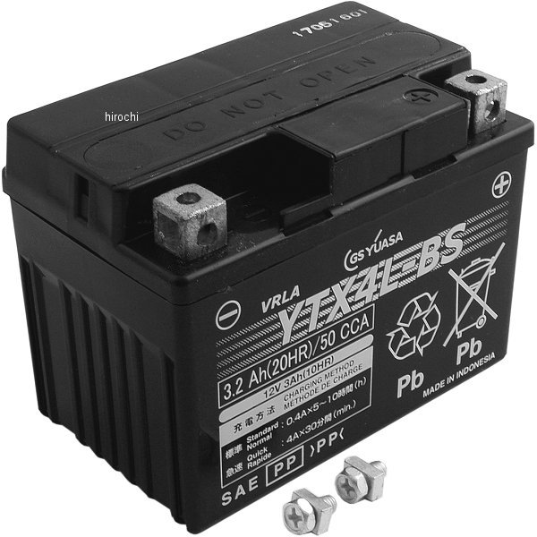 YTX4L-BS MFバッテリー 制御弁型 12V (液入充電済)