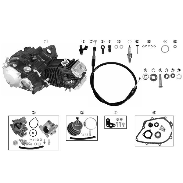 05-08-0657  コンプリートエンジン (4V+R-181cc/WET) ホンダ モンキー125