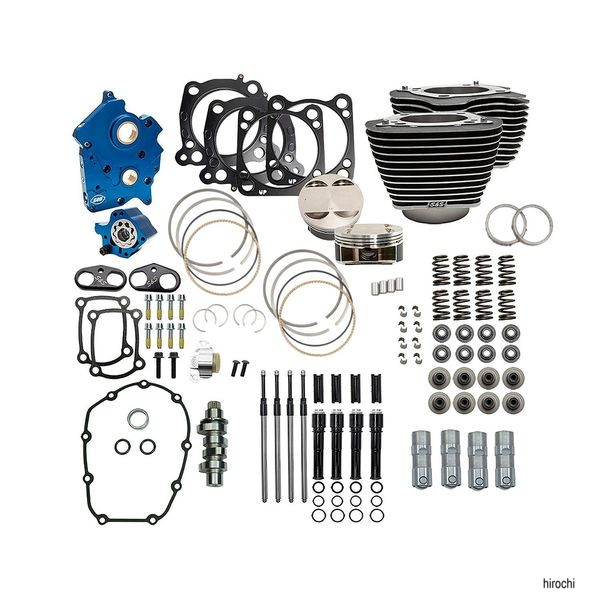 107to124パワーパック チェーン コントラスト+Bkロッド空冷M8